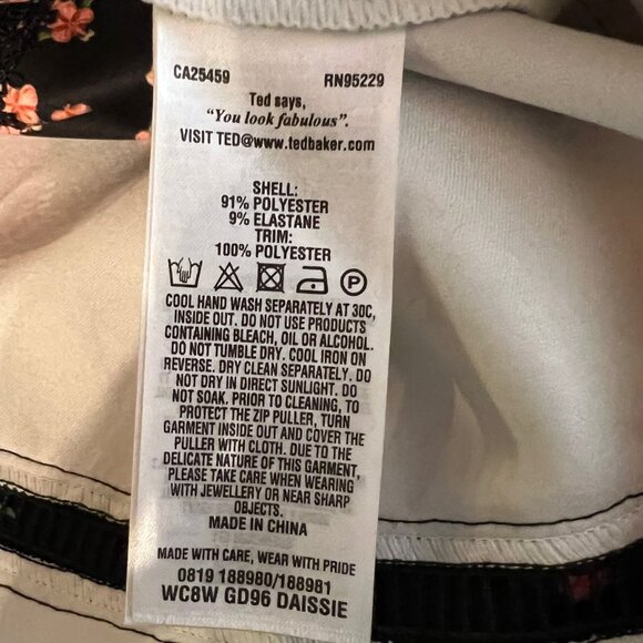 Ted Baker London Daisie Floral Fit & Flare Dress Size 0 - Picture 8 of 9